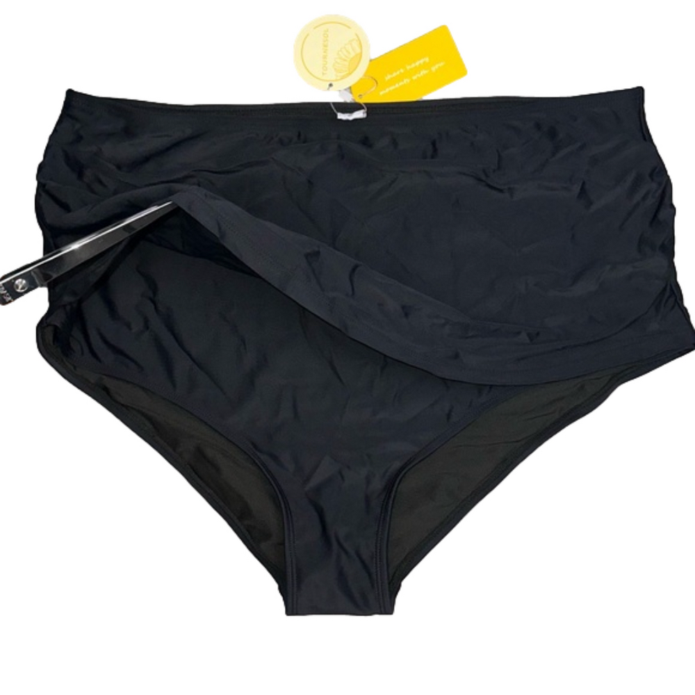 👙TOURNESOL Black swimwear bottom women plus size 3XL skirted full coverage NWT